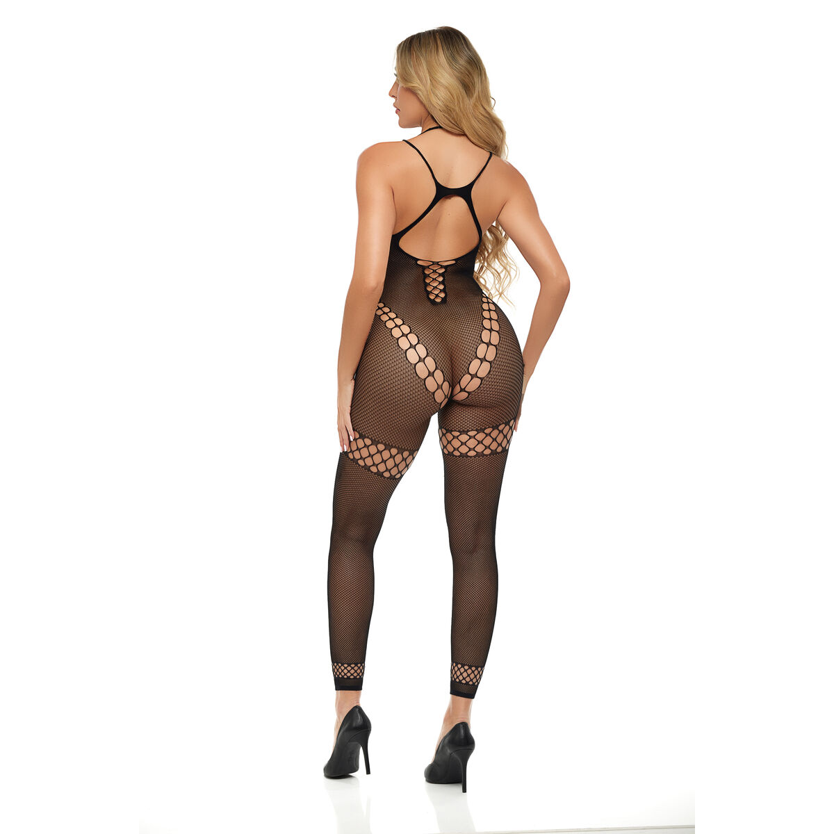 Bodystocking Pink Lipstick Črna (Ena velikost)